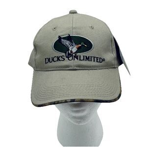 Ducks Unlimited Hat Cap Strapback Khaki Embroidered Mallard Duck Men's New w Tag